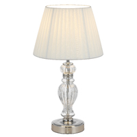 CADIZ 1lt Clear Glass/White Shade Table Lamp