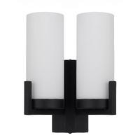 EAMON 2lt  25w Opal Glass Cylindrical Wall Light