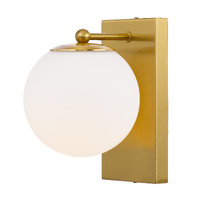 MARSTEN 1lt 25w Opal Glass Sphere Wall Light