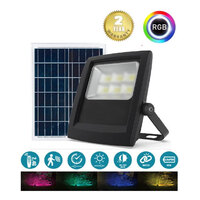 Solar 40w 3/6000K & RGB IP65 Motion Sensor Floodlight with Remote